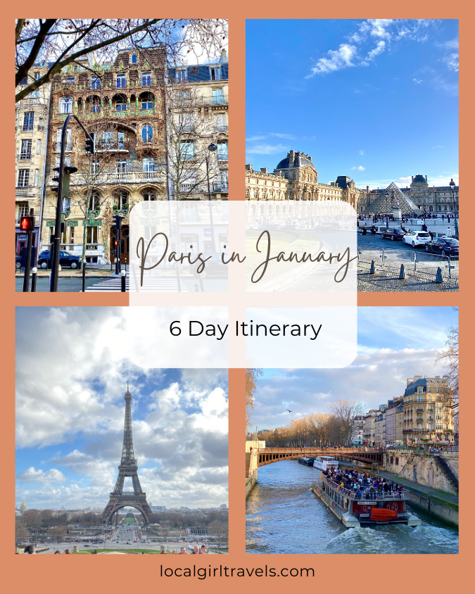 iconic places in Paris from Eiffel Tower to Seine river and shops on Champs de Elysee