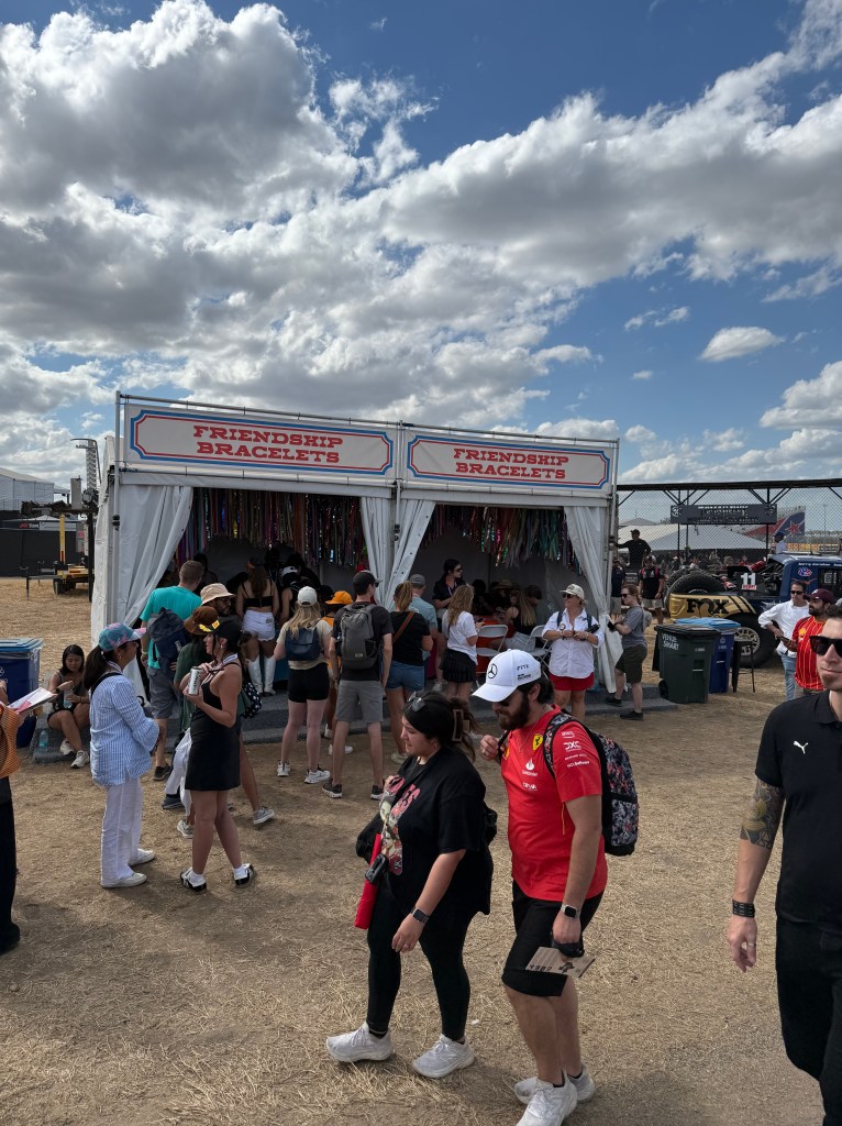 A free friendship bracelet booth as part of the Ranch activities during the F1 Grand Prix in Austin at COTA 2024