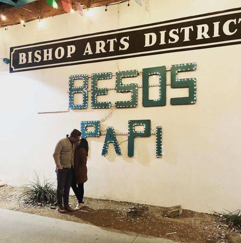 The Besos Papi mural in Bishop Arts--ready for a photo op