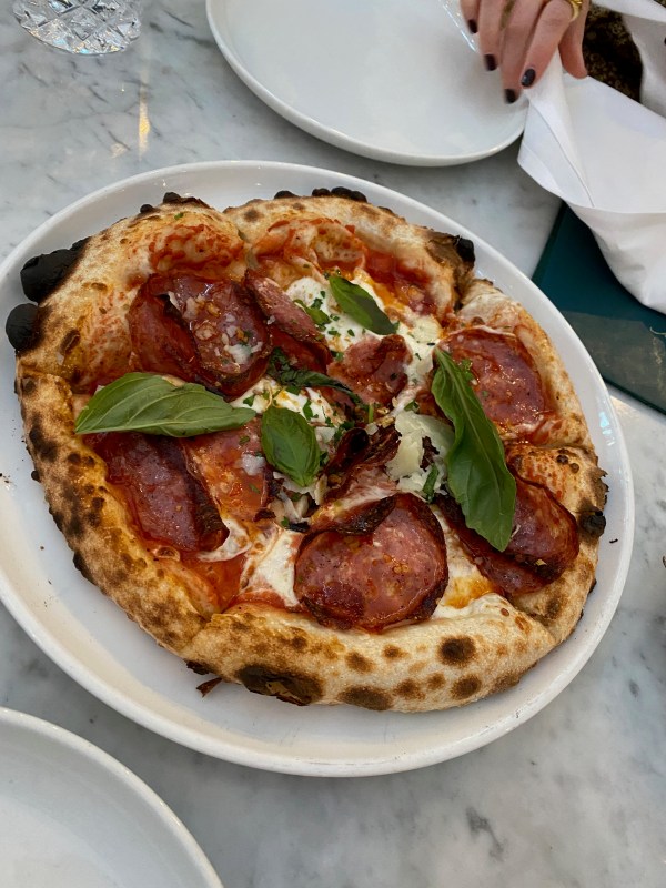 One of the amazing wood fired pizzas at Paradiso