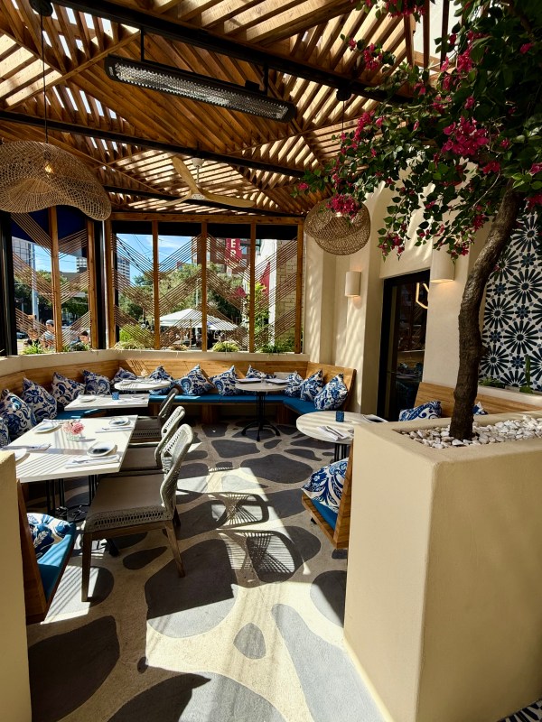 The adorable patio at Lyla in Uptown Dallas