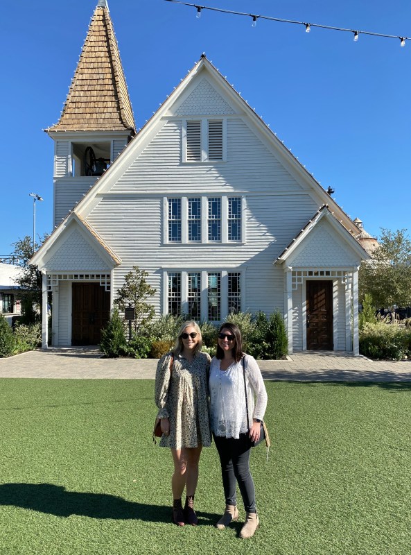 On the Magnolia grounds in front of the Church